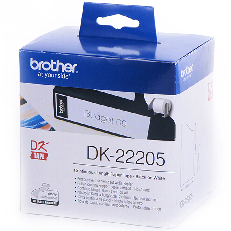 兄弟 brother DK-22205 标签色带 白底黑字 纸质 宽62mm 长30.48m 计价单位:个