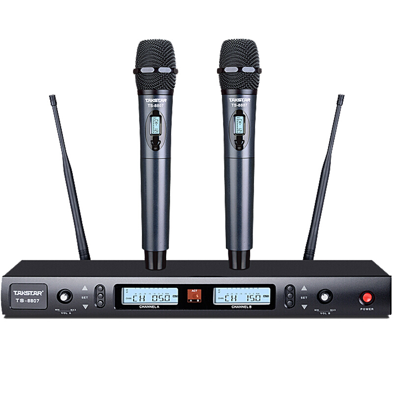 得胜 Takstar TS-8807HH U段一拖二无线手持麦克风 计价单位:套