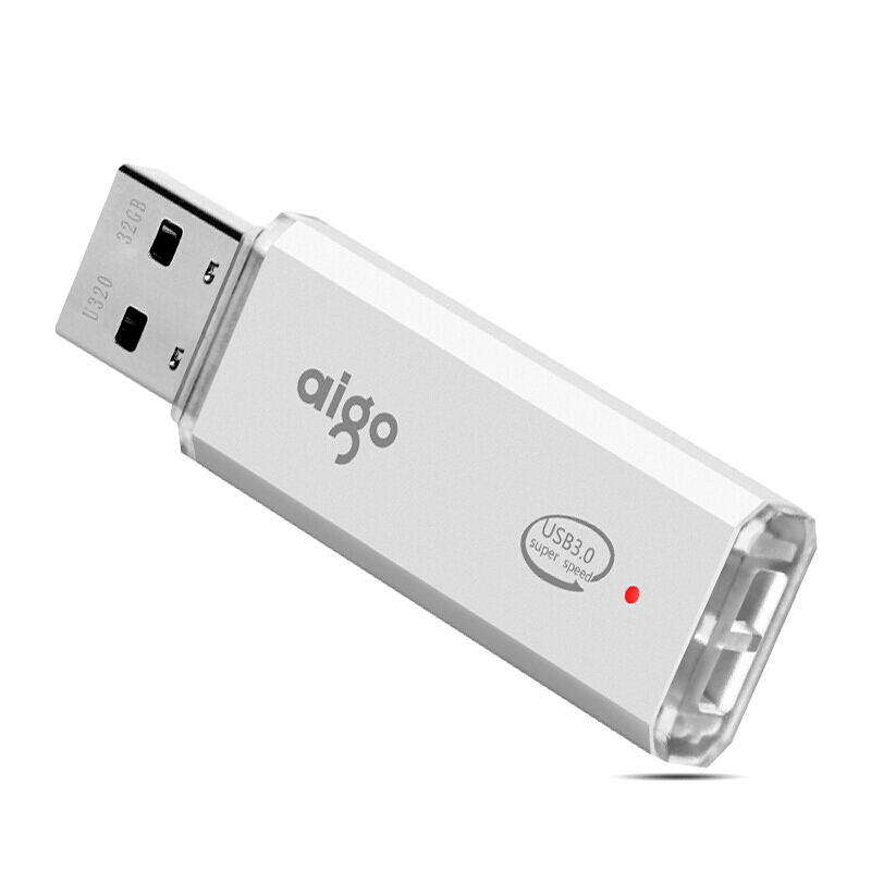 爱国者 aigo U320 U盘 银色 金属 60*17*6mm 10.3g 64GB USB3.2电脑办公防水 计价单位:个