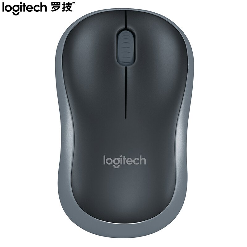 罗技 LOGITECH M186 无线光学鼠标 灰黑色 计价单位:个