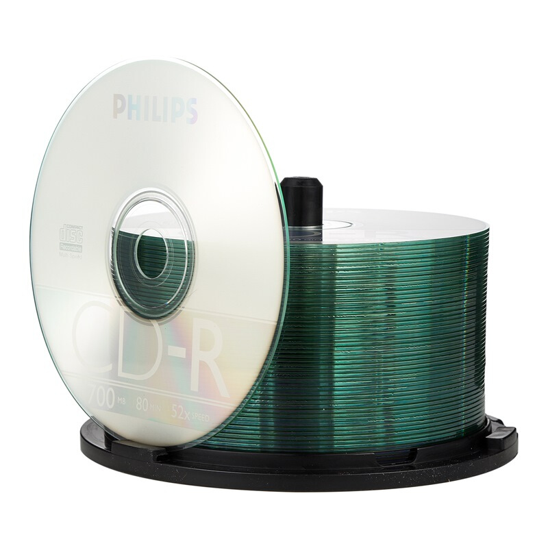 飞利浦 Philips CD-R 52* 空白CD刻录盘 52速700M 直径12cm 50片 盒 计价单位:盒