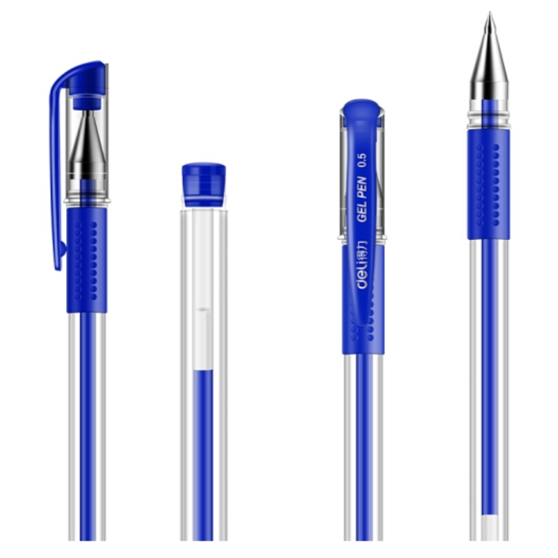 得力 deli 6600ES 中性笔 0.5mm  蓝色 12支/盒 计价单位:支