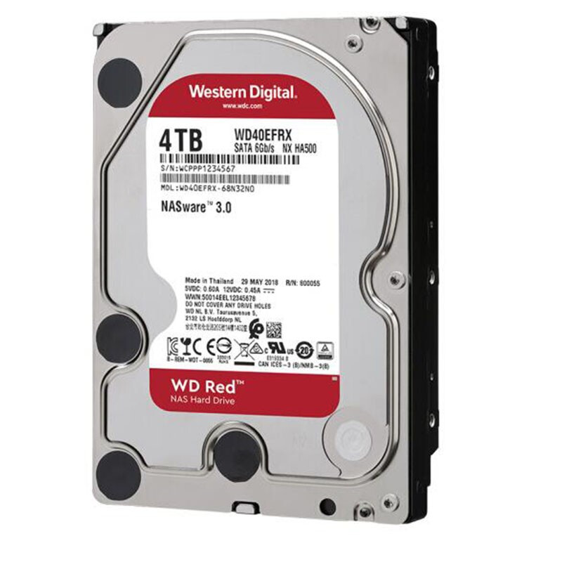 西部数据 WD WD40EFRX 红盘 4TB SATA6Gb/s 64M 网络储存 计价单位:个
