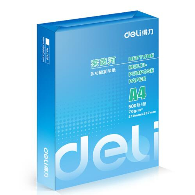 得力 deli 7402 莱茵河 复印纸 A4 70g 500张/包 8包/箱 计价单位:箱