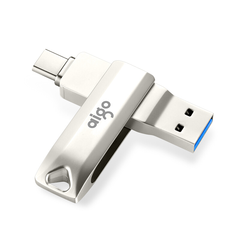 爱国者 aigo U351 U盘 64GB Type-C USB3.2双接口 银色 计价单位:个