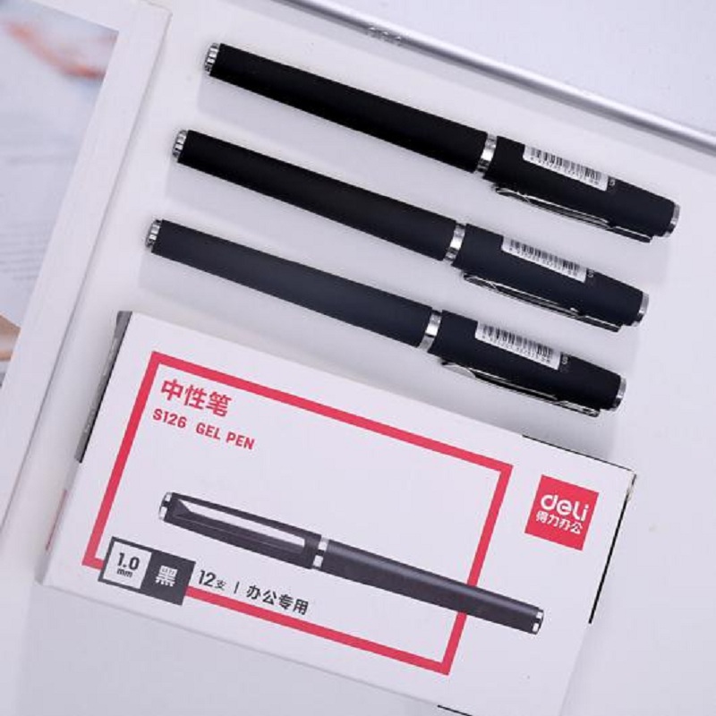 得力 deli S126 中性笔  1.0mm 子弹头 黑色 12支/盒 计价单位:盒