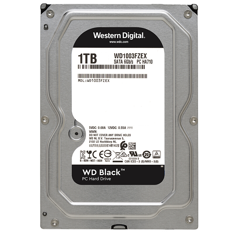 西部数据 WD WD1003FZEX 台式机硬盘 1TB 黑盘 7200转64M SATA6Gb/s  计价单位:个