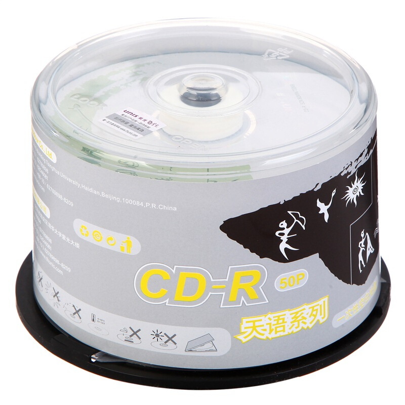 紫光 UNIS CD-R 空白光盘 天语系列 52速700M 桶装50片 计价单位:桶