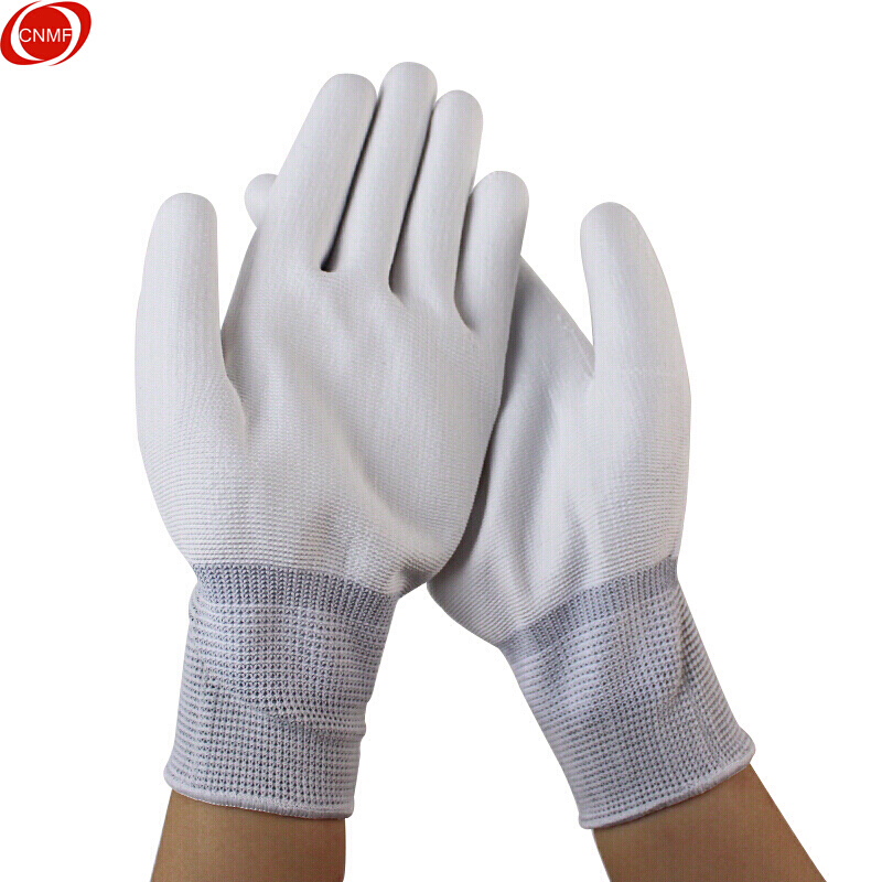 谋福  80342 PU尼龙涂指手套 10副 灰色 L码 计价单位:打