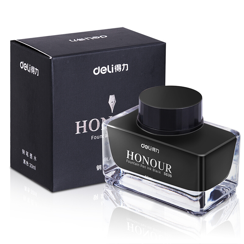 得力 deli s636 非碳素钢笔墨水 30ml/瓶 黑色 计价单位:瓶 得力 deli s636 非碳素钢笔墨水 30ml/瓶 黑色 计价单位:瓶