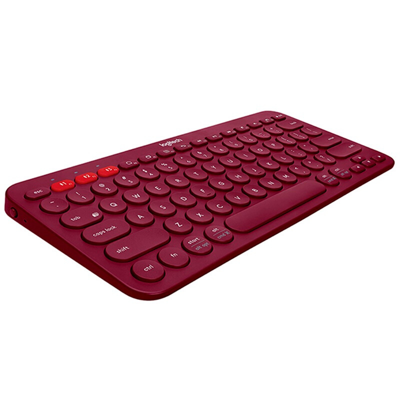 罗技 LOGITECH K380 无线蓝牙键盘 便携 超薄 多设备 红色 计价单位:个