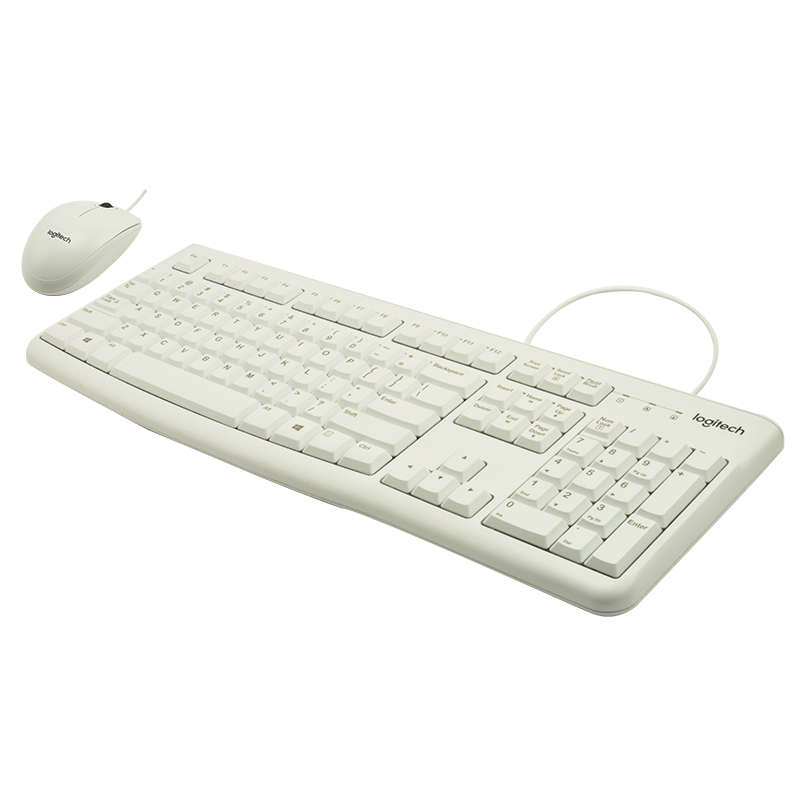 罗技 LOGITECH MK120 有线键盘鼠标套装 白色 计价单位:套