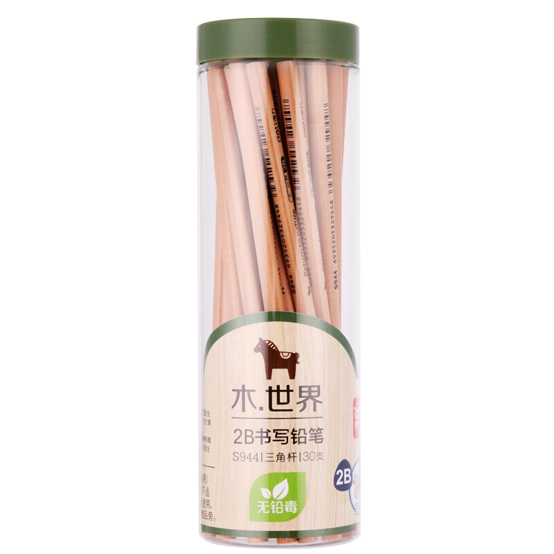 得力 deli S944 铅笔 2B 笔杆原木色 30支/筒 计价单位:筒