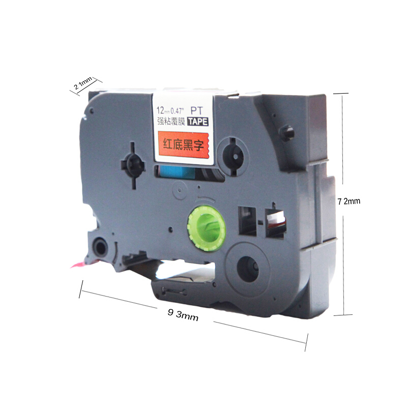 普贴 PUTY TZ3-431 标签色带 红底黑字 12mm 适用兄弟标签机 计价单位:个