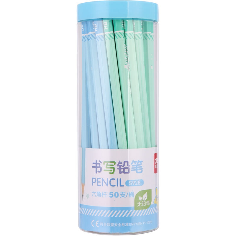 得力 deli S928 铅笔 HB 50支/筒 蓝色 计价单位:筒
