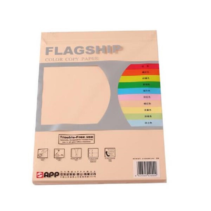 旗舰 FLAGSHIP A4 80g 彩色复印纸 桃红色 100张/包 25包/箱  计价单位:包