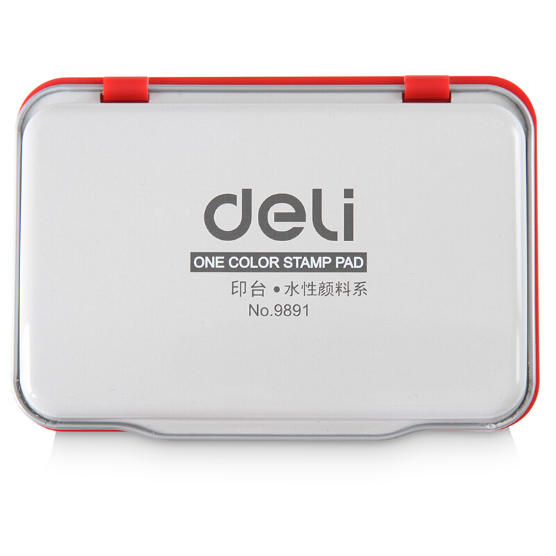 得力 deli 9891 方形 快干防水金属印台 53g   红色 计价单位:个