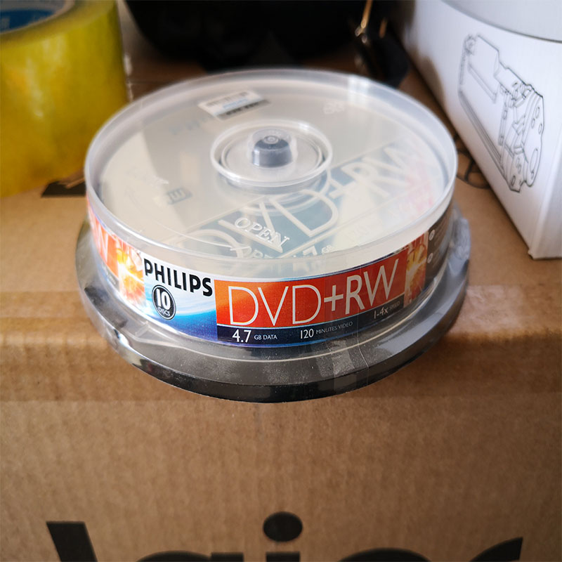 飞利浦 PHILIPS DVD+RW 可擦写 刻录光盘 10片 盒 	 计价单位:盒