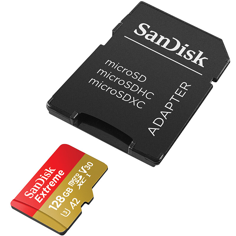 闪迪 SANDISK SDSQXA1-128G-ZN6MA TF存储卡 128GB U3 C10 A2 V30 4K 至尊极速移动版 读速160MB/s 计价单位:张