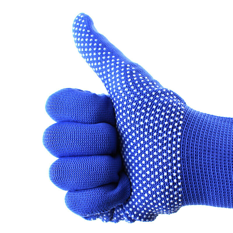 谋福 L80323 漂白棉纱点珠点胶手套 防滑耐磨 蓝色 12副装 计价单位:打 谋福 L80323 漂白棉纱点珠点胶手套 防滑耐磨 蓝色 12副装 计价单位:打