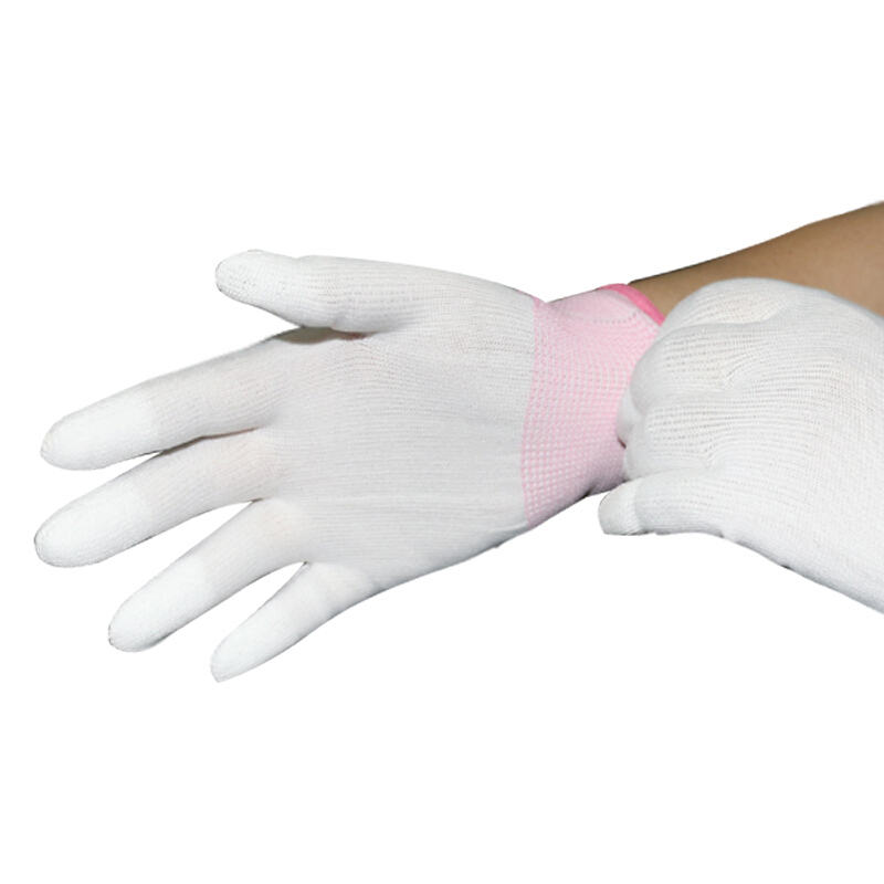 谋福  8034 劳保手套 PU涂层 粉色 S码 计价单位:副