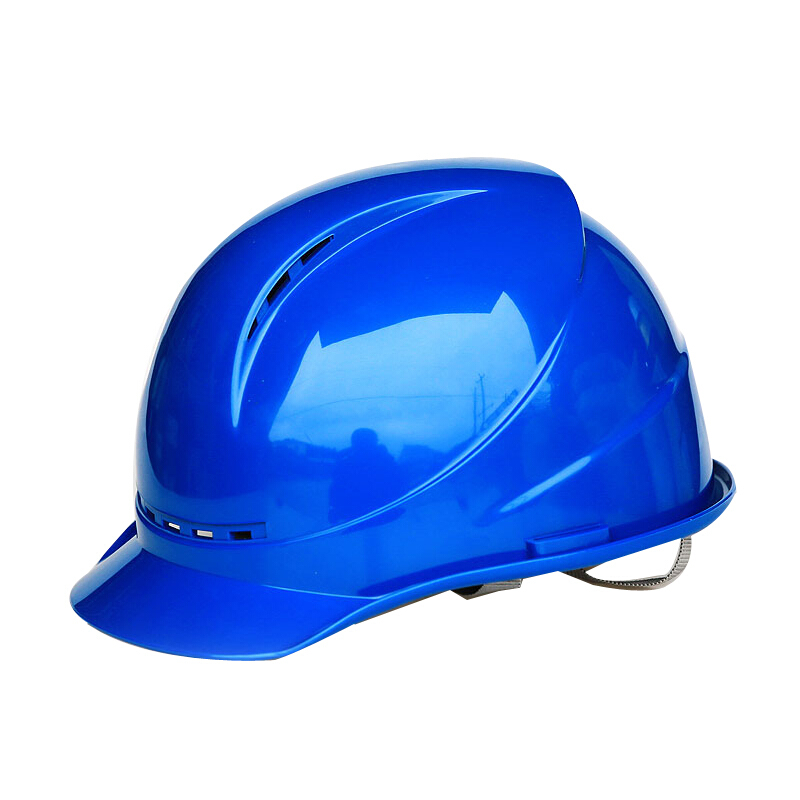 谋福  9975 安全帽 国标加厚头盔 四面透气挡水槽 卷边款蓝色 计价单位:顶