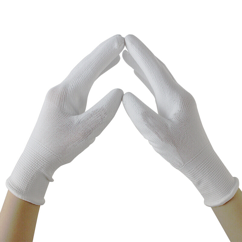 谋福  8036-1 劳保手套 PU涂掌 白色边 22cm S号 10付装 计价单位:打