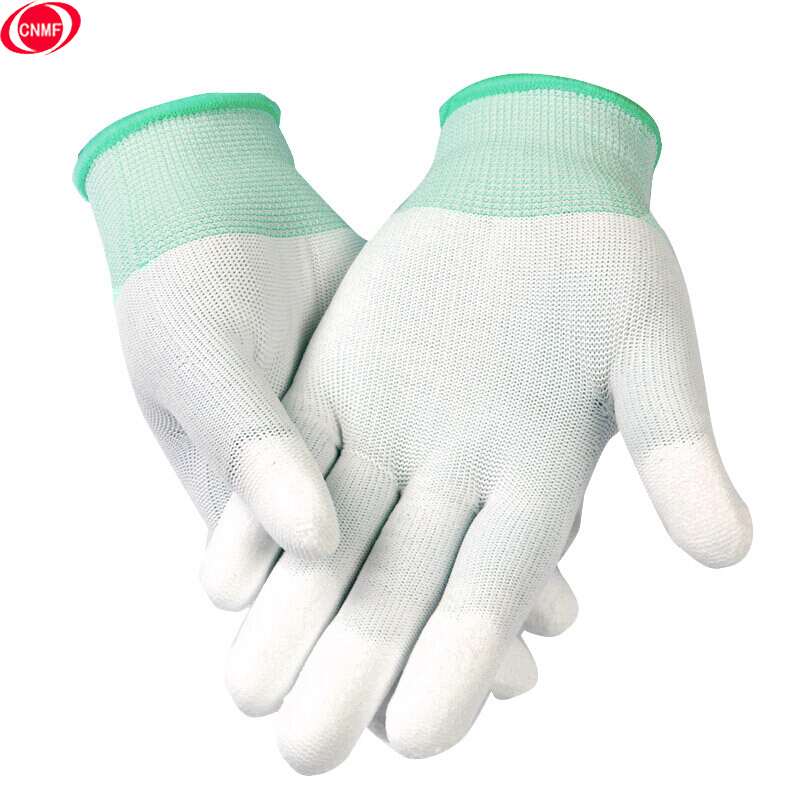 谋福  80342 PU涂指手套  尼龙13针织 耐磨装卸 10副 绿色 M码  计价单位:打