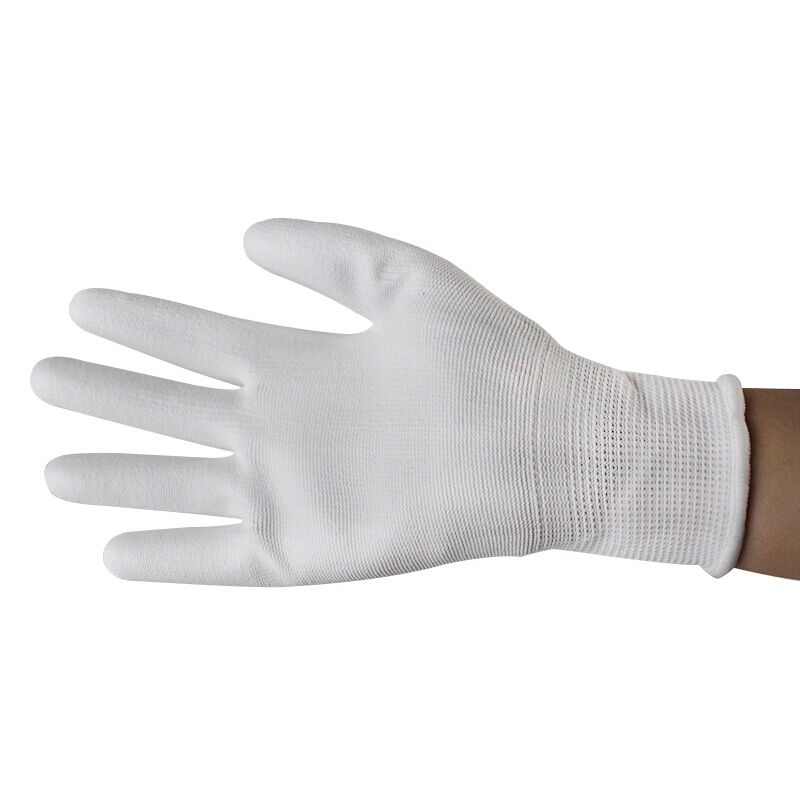 谋福  80361 耐磨PU涂掌手套  尼龙手套 S号 白色边 22cm 1副装 计价单位:副