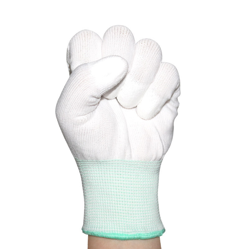 谋福  80342 PU涂指手套  尼龙13针织 耐磨装卸 10副 绿色 M码  计价单位:打