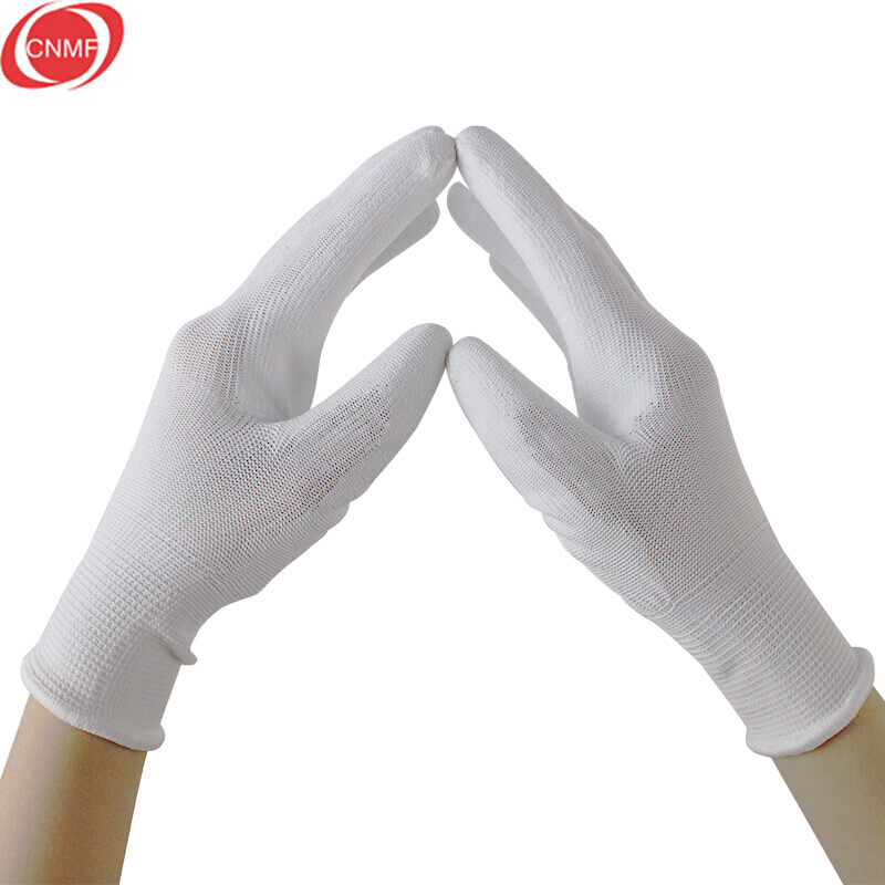 谋福  80361 耐磨PU涂掌手套  尼龙手套 S号 白色边 22cm 1副装 计价单位:副