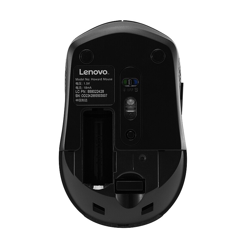 联想 Lenovo Howard 无线蓝牙鼠标 双模 黑色 计价单位:个