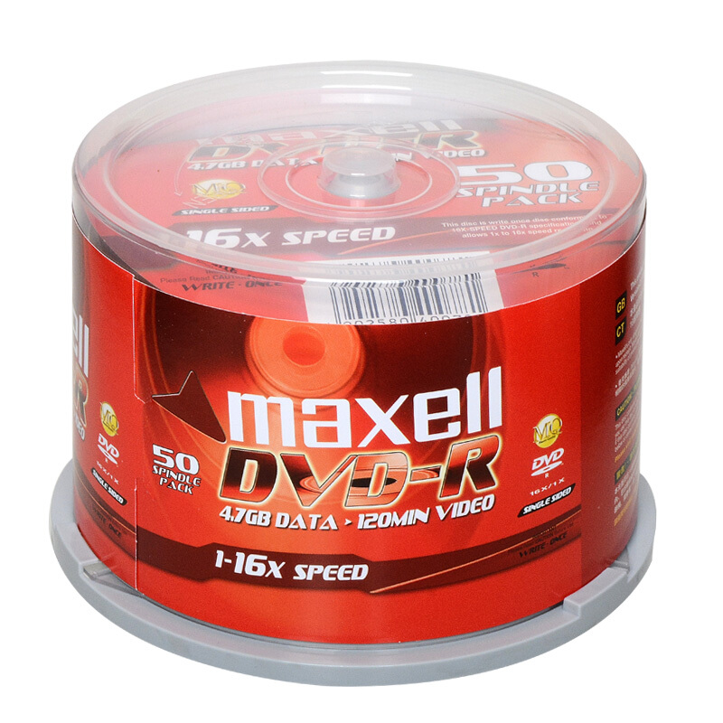 麦克赛尔 maxell DVD-R 刻录光盘 16速4.7G 商务金盘 桶装50片 计价单位:桶 麦克赛尔 maxell DVD-R 刻录光盘 16速4.7G 商务金盘 桶装50片 计价单位:桶