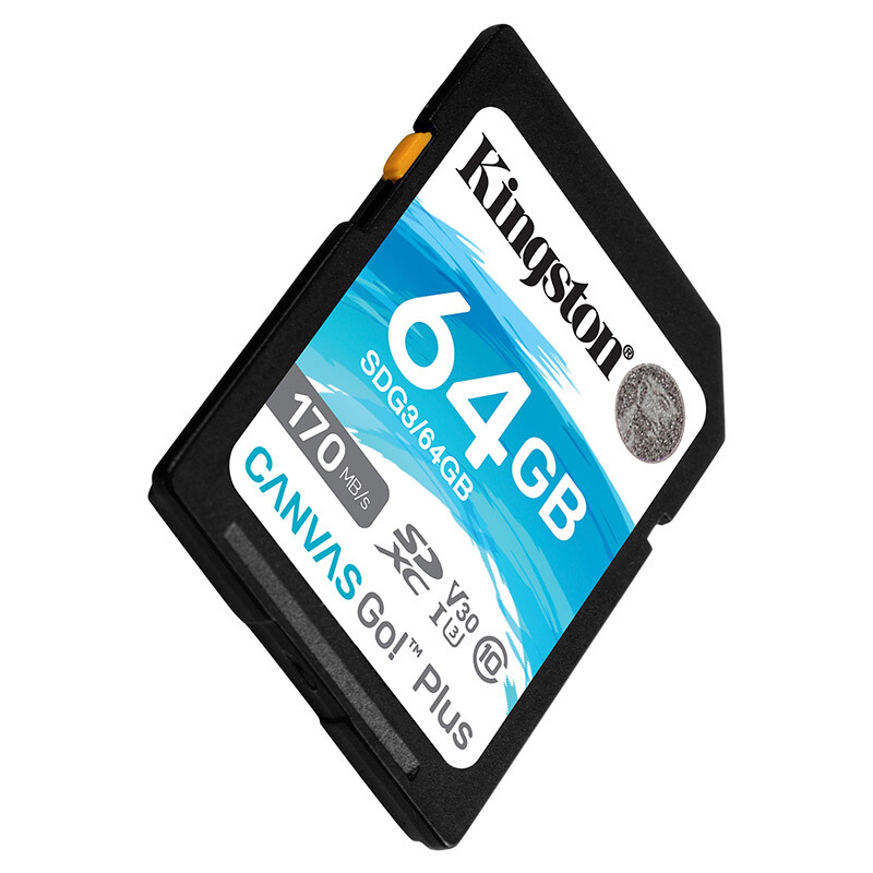 金士顿 KINGSTON SDG3/64GB SD存储卡 64GB U3 V30 4K超高清拍摄 读速170MB/s 计价单位:张