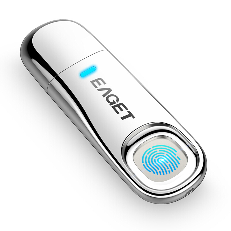 忆捷 EAGET FU60  U盘 32GB USB3.0 银色 高速金属指纹加密隐私保护 计价单位:个