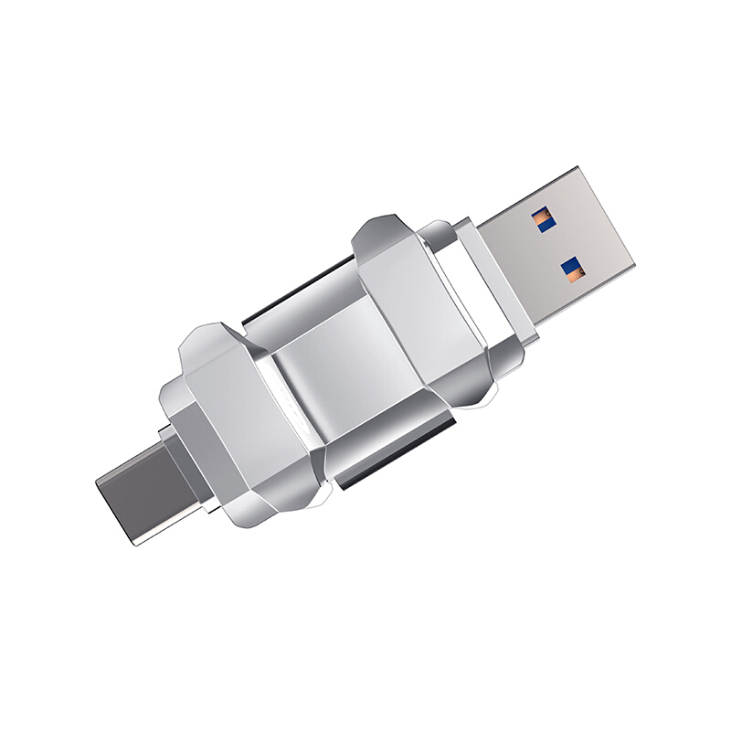 爱国者 aigo U393 高速固态U盘 128GB USB3.2 Type-C双U口 银色 计价单位:个