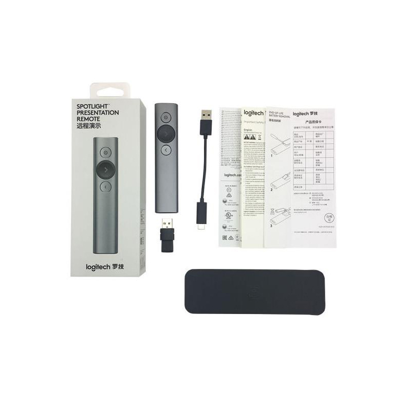 罗技 LOGITECH Spotlight 无线演示器 翻页笔 演示笔 灰色 计价单位:支