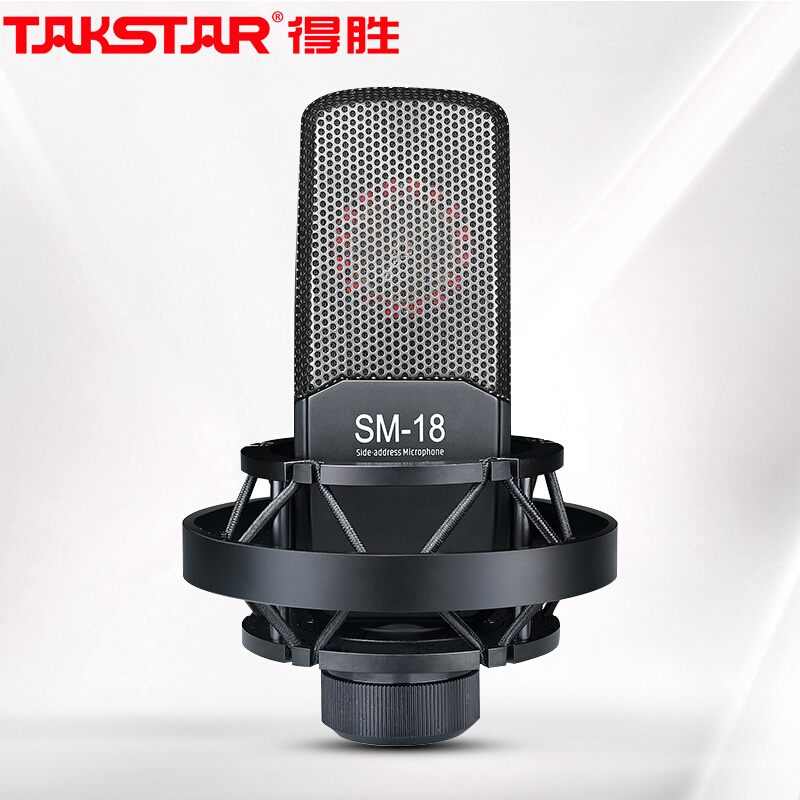 得胜 TAKSTAR SM-18 专业电容麦克风   标配 不带声卡 黑色 计价单位:台