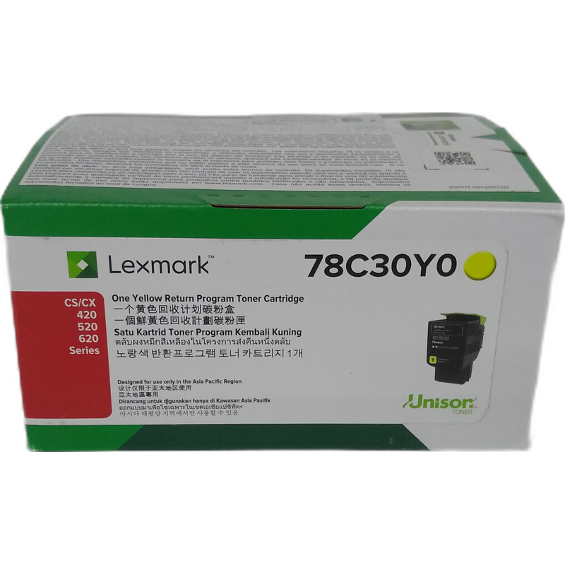 利盟 Lexmark 78C30Y0 粉盒 黄色 适用于CX421 521 621 622  计价单位:支