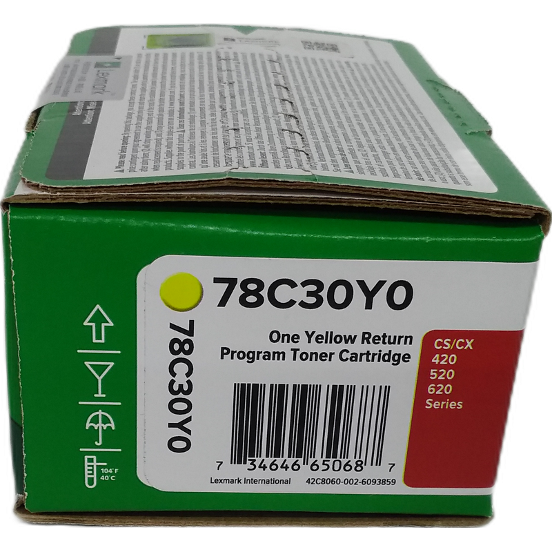 利盟 Lexmark 78C30Y0 粉盒 黄色 适用于CX421 521 621 622  计价单位:支