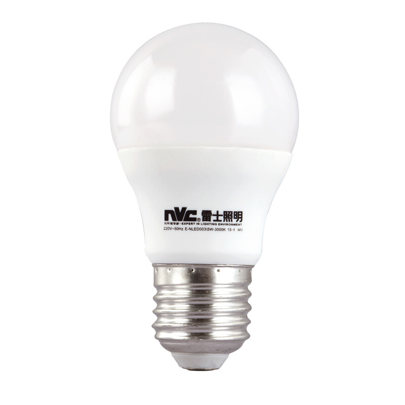 雷士照明 Nvc E-NLED003 LED球泡  暖白光 9W  4000K  5只装 计价单位:盒