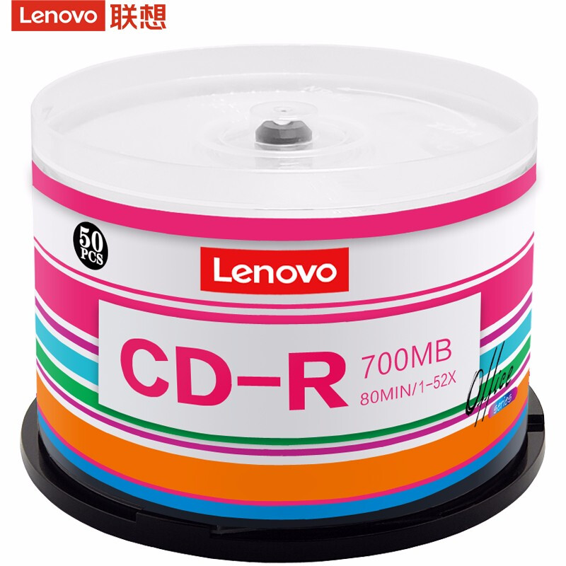 联想 Lenovo CD-R 光盘 刻录盘 52速700MB 桶装50片 计价单位:桶