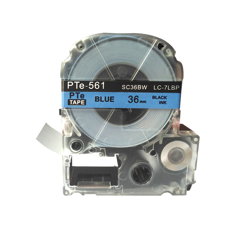 普贴(PUTY) PTE-561 标签纸 36mm 蓝底黑字  适用爱普生 锦宫牌标签机 计价单位:卷