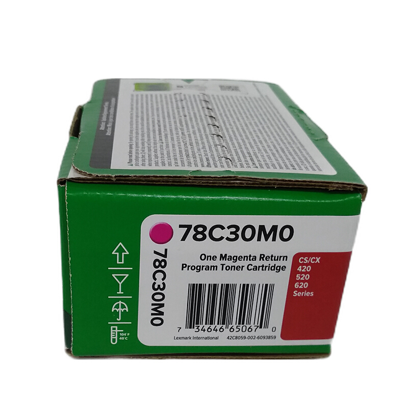 利盟 Lexmark 78C30M0 粉盒 红色  约1400页 适用于CS421 21dn CX422adn 22 622ade 计价单位:支