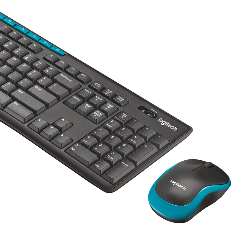 罗技 LOGITECH MK275 无线键鼠套装 光电 黑蓝色  计价单位:套