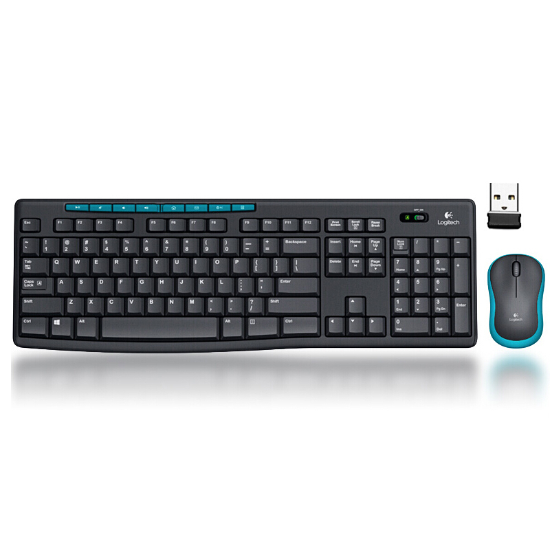 罗技 LOGITECH MK275 无线键鼠套装 光电 黑蓝色  计价单位:套
