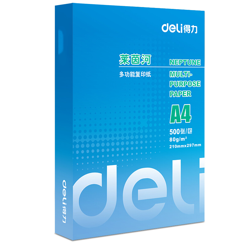 得力 deli 7419 莱茵河 复印纸 A4 80克 5包/箱 计价单位:包
