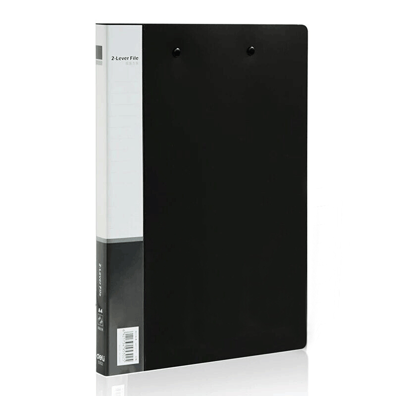 得力 deli 5309 双夹文件夹 8寸长押夹+强力板夹 黑色 计价单位:个