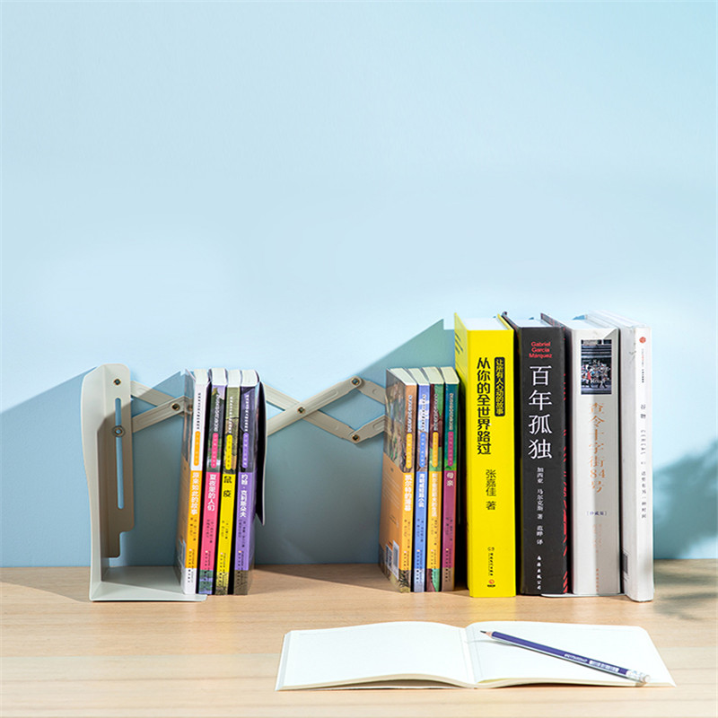 得力 deli 78631 可伸缩书立 简易收纳单联可控 22cm 米白  计价单位:个