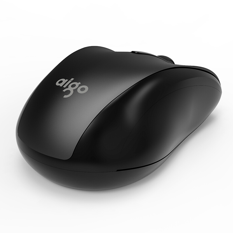 爱国者 aigo Q34 无线鼠标 带无线2.4G接收器 锂电池版 静音 黑色  计价单位:个